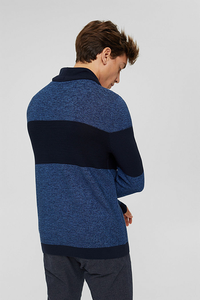 Textured jumper, 100% organic cotton, NAVY, detail image number 3