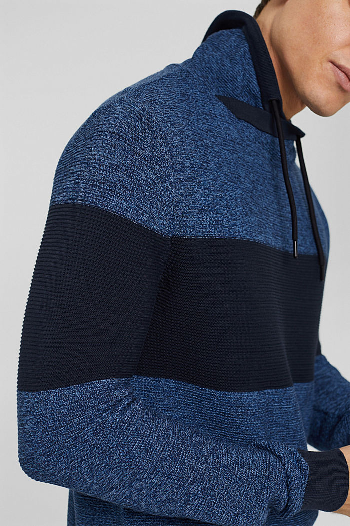 Textured jumper, 100% organic cotton, NAVY, detail image number 2