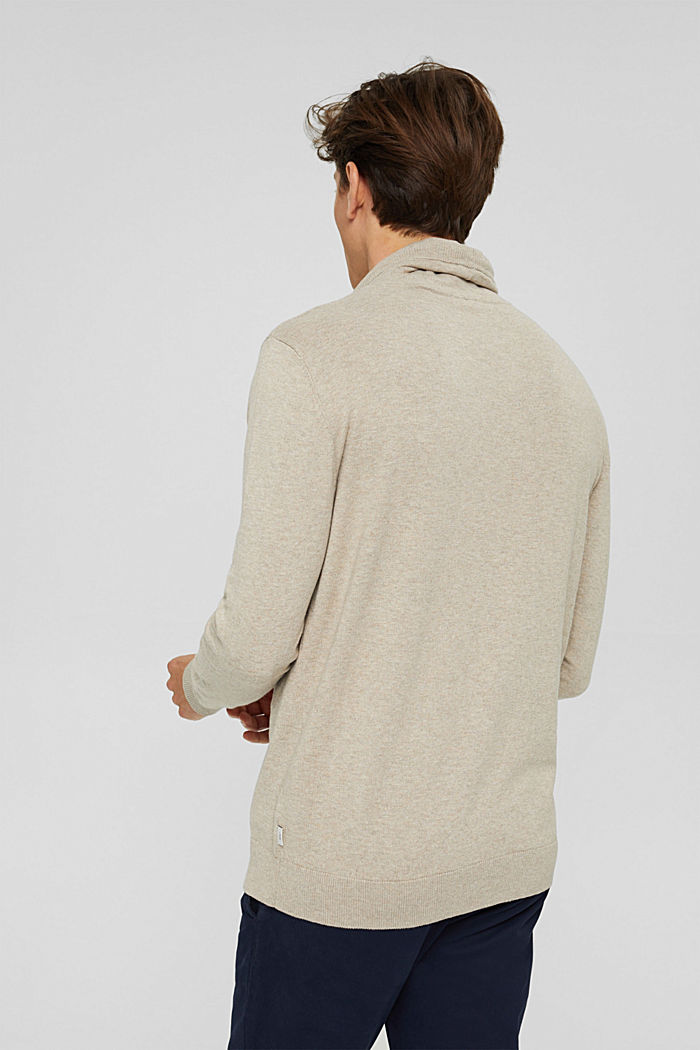 Cashmere blend: jumper with a drawstring collar, LIGHT TAUPE, detail image number 3