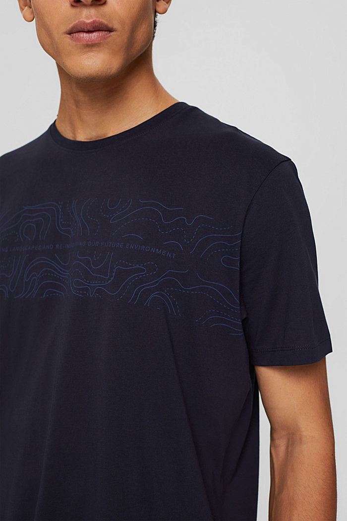 Jersey T-shirt with a print, organic cotton, NAVY, detail image number 1