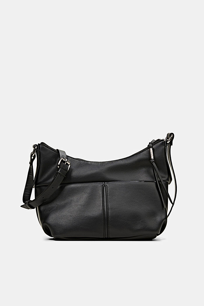 Vegan: Faux leather shoulder bag, BLACK, detail image number 0