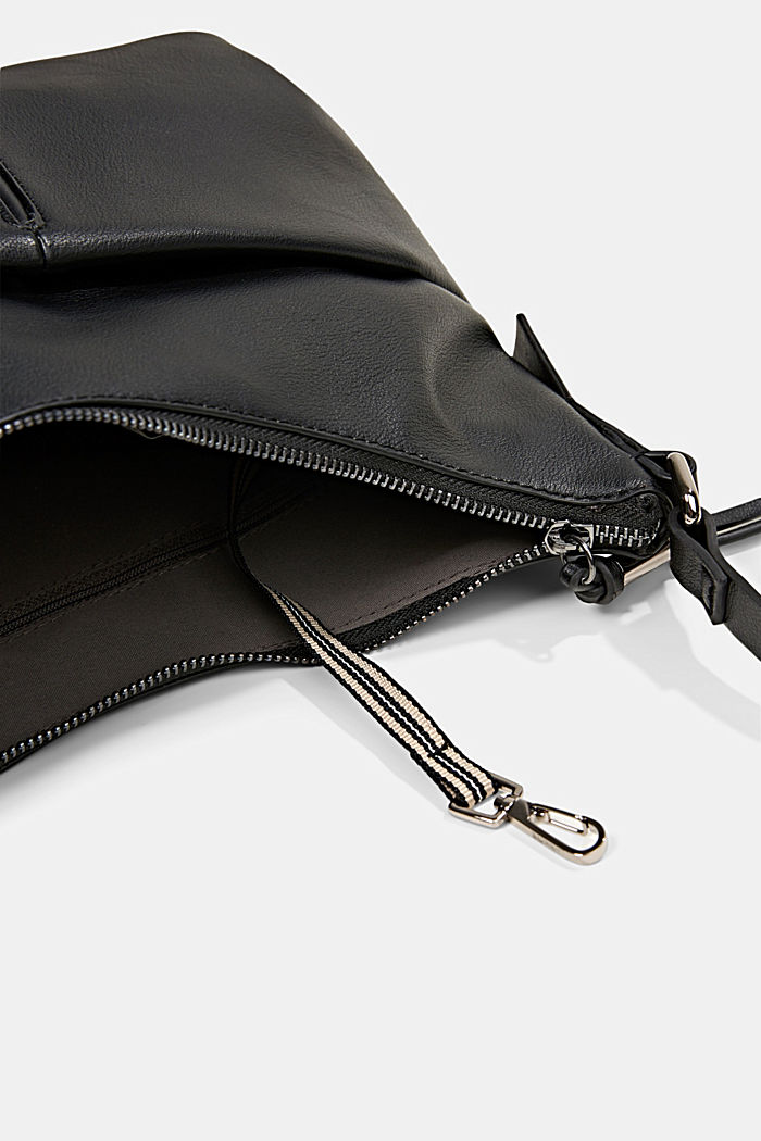 Vegan: Faux leather shoulder bag, BLACK, detail image number 4