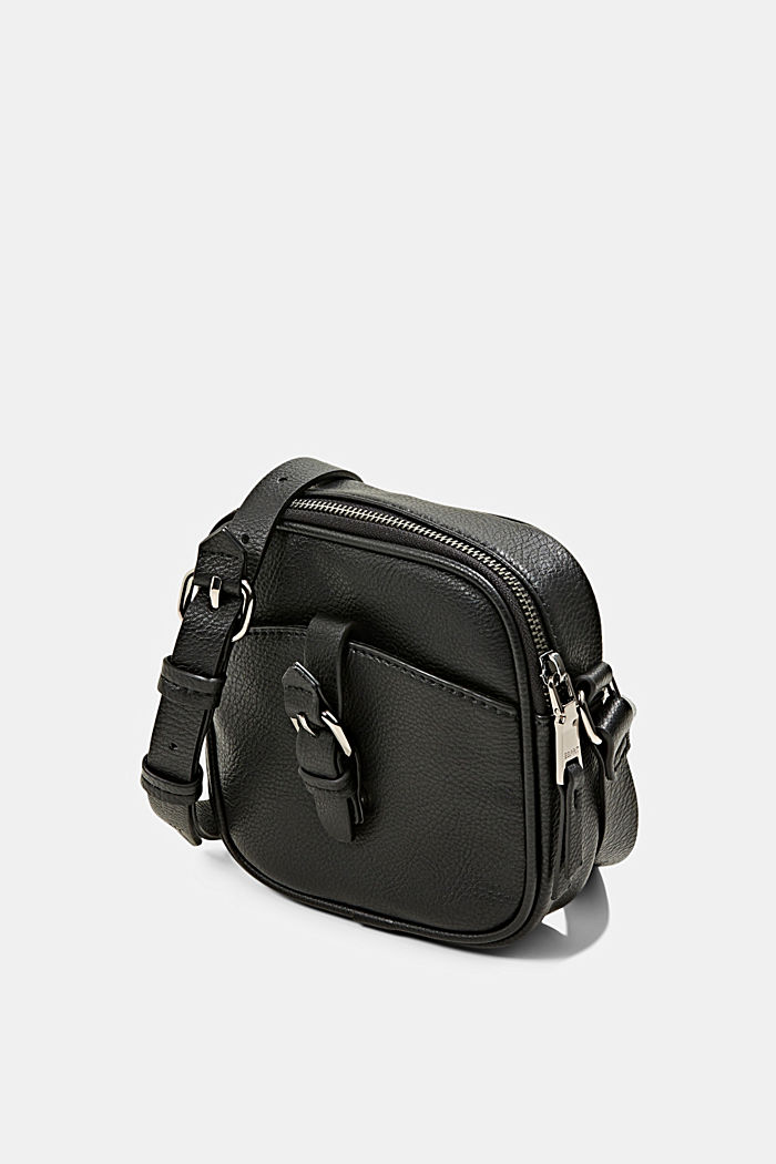 Vegan: square shoulder bag, BLACK, detail image number 2