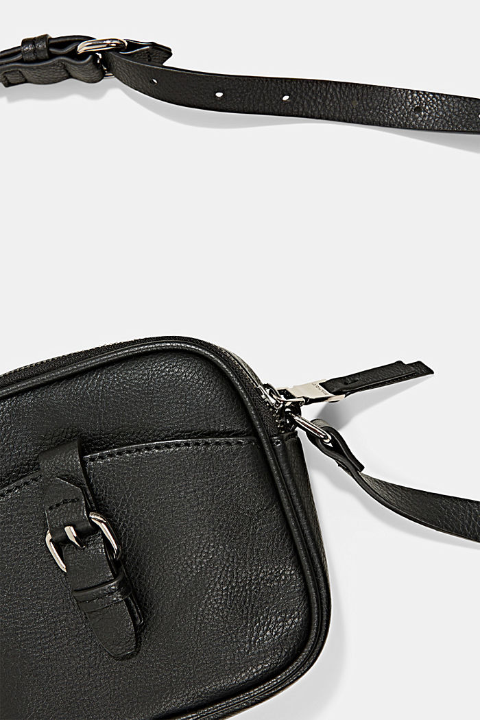 Vegan: square shoulder bag, BLACK, detail image number 3