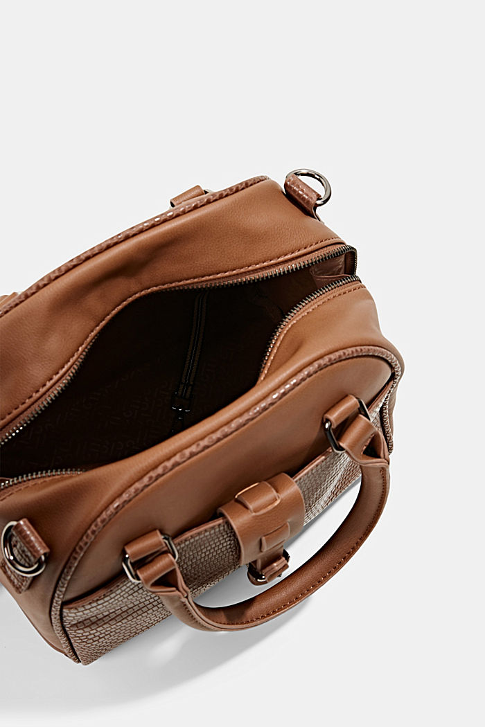 Vegan: Faux leather shoulder bag, RUST BROWN, detail image number 4
