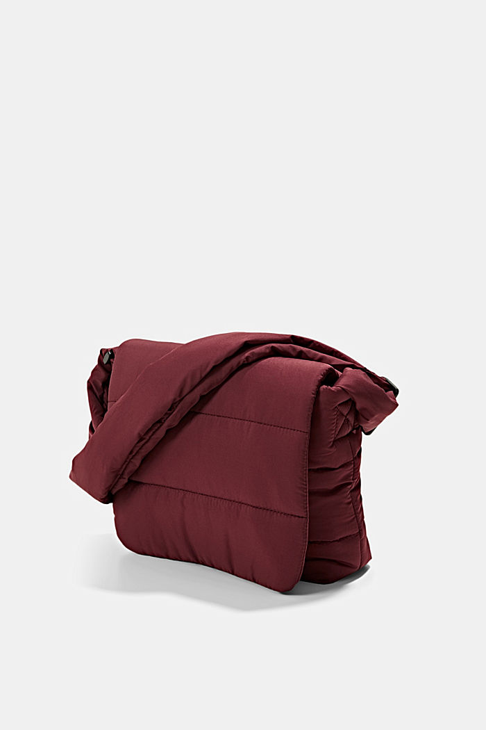 Quilted puffer bag made of recycled material, BORDEAUX RED, detail image number 2
