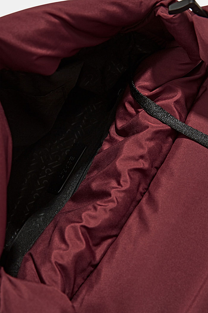 Quilted puffer bag made of recycled material, BORDEAUX RED, detail image number 4