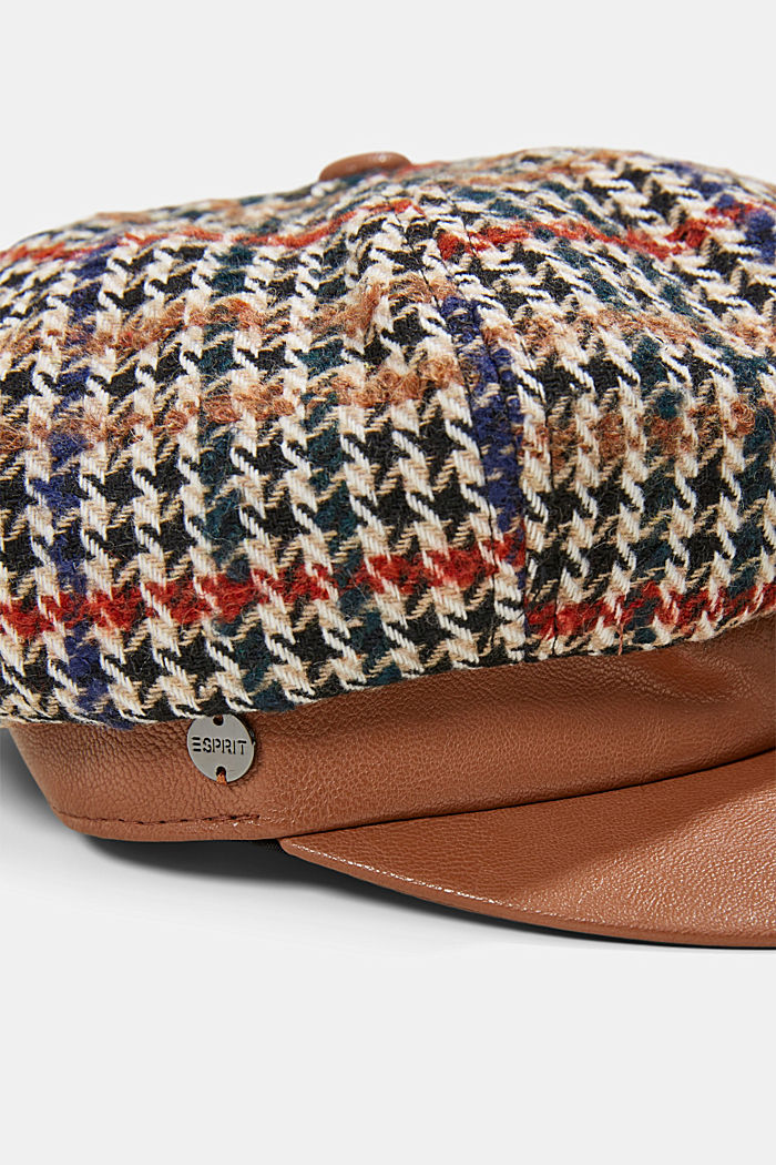 Mixed material baseball cap, CARAMEL, detail image number 1