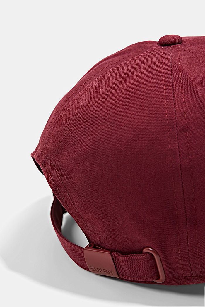 Baseball cap in 100% cotton, BORDEAUX RED, detail image number 1
