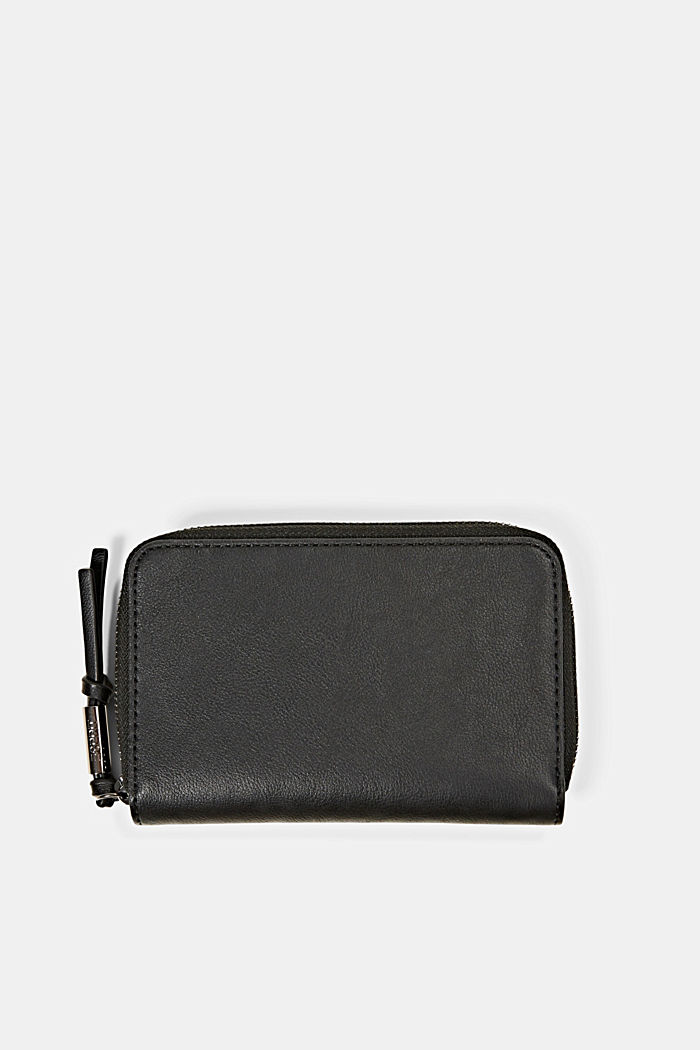 Vegan: faux leather wallet, BLACK, detail image number 0
