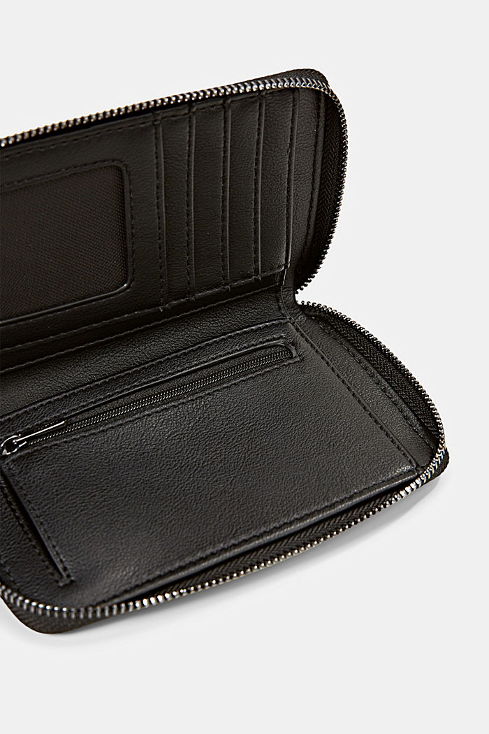 Vegan: faux leather wallet, BLACK, detail image number 3