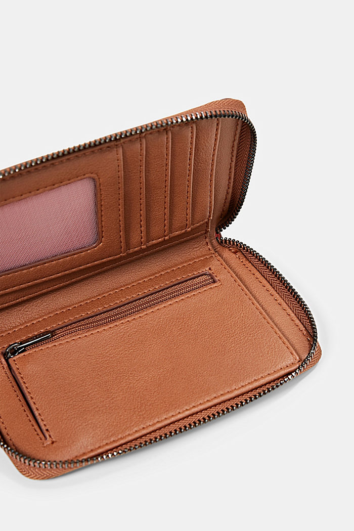 Vegan: faux leather wallet, RUST BROWN, detail image number 3