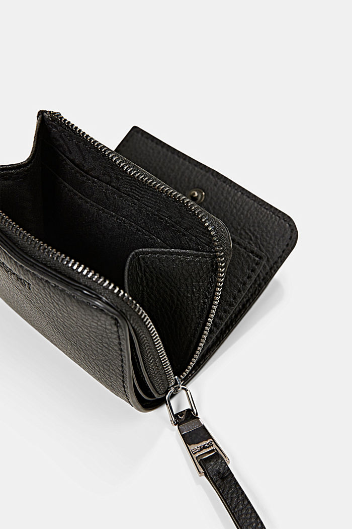 Vegan: small faux leather wallet, BLACK, detail image number 3