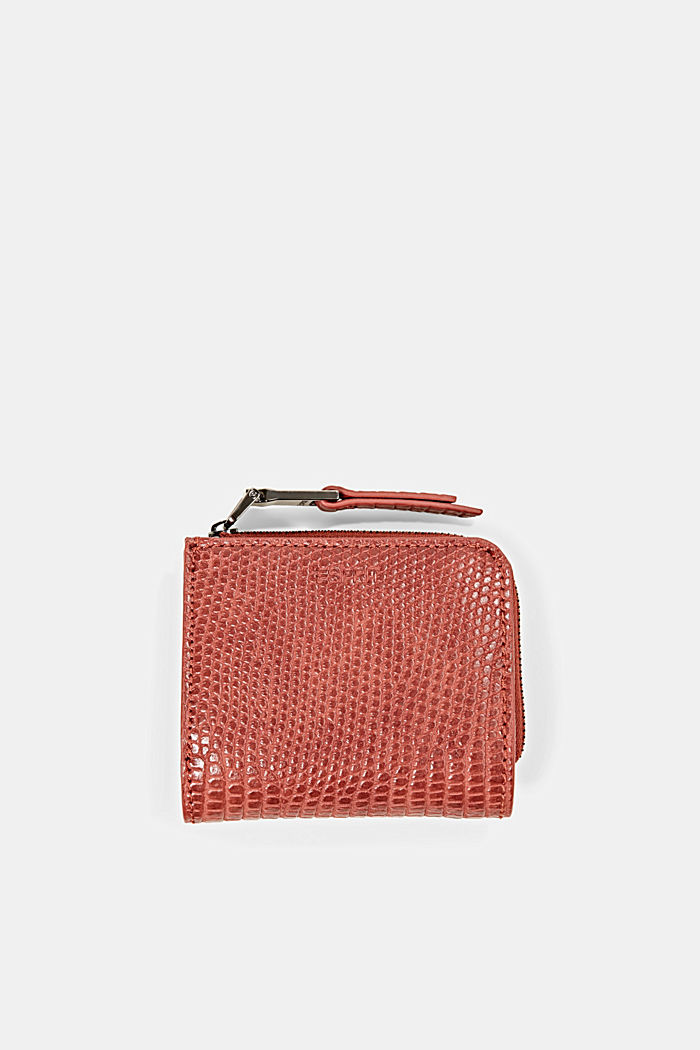 Vegan: small faux leather wallet, TERRACOTTA, detail image number 0