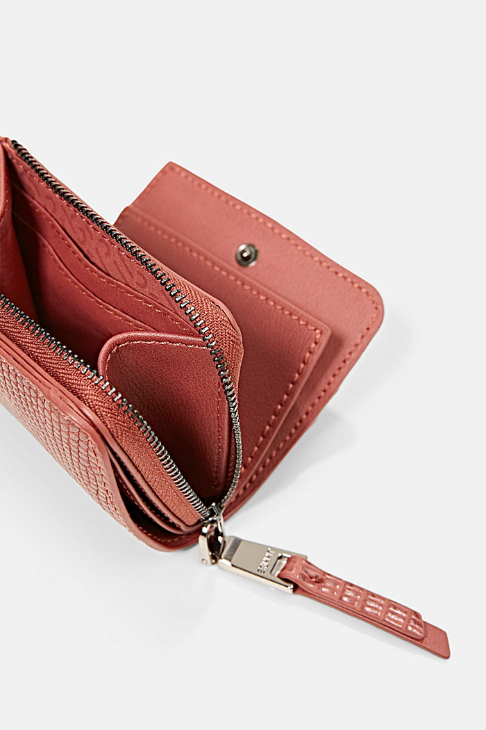 Vegan: small faux leather wallet, TERRACOTTA, detail image number 2