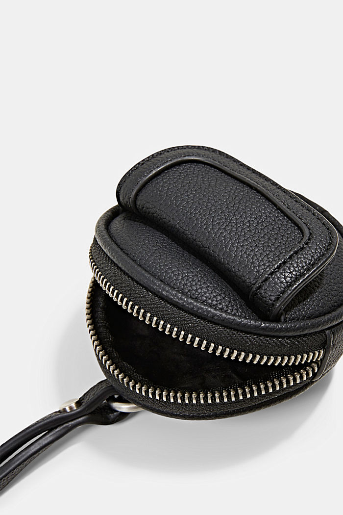 Mini faux leather shoulder bag, vegan, BLACK, detail image number 2