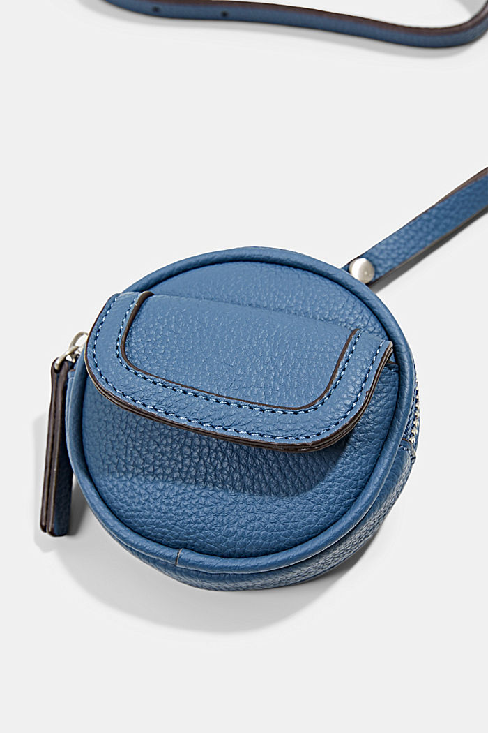 Kleine schoudertas van vegan leather, GREY BLUE, detail image number 1