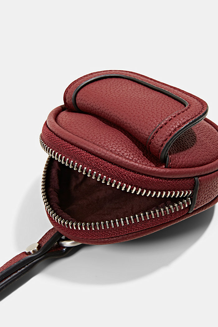 Mini faux leather shoulder bag, vegan, BORDEAUX RED, detail image number 2