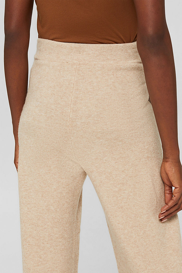 À teneur en laine : le pantalon en maille à jambes larges, SAND, detail image number 5