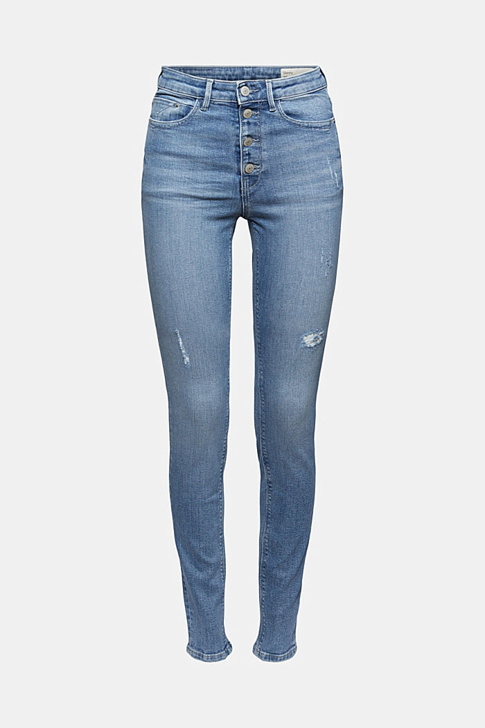 Superstretch-Jeans mit Knopfleiste, Bio-Baumwolle