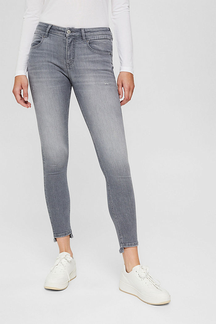 Stretch jeans in organic cotton, GREY MEDIUM WASHED, detail image number 0