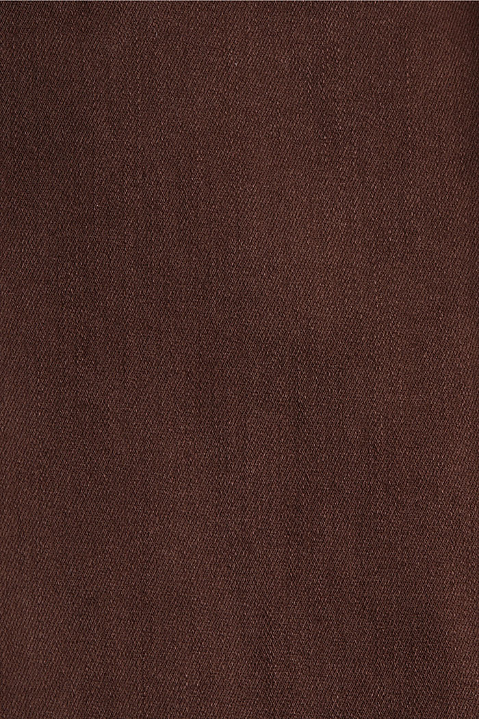 Muotoilevat, korkeavyötäröiset housut luomupuuvillaa, RUST BROWN, detail image number 4