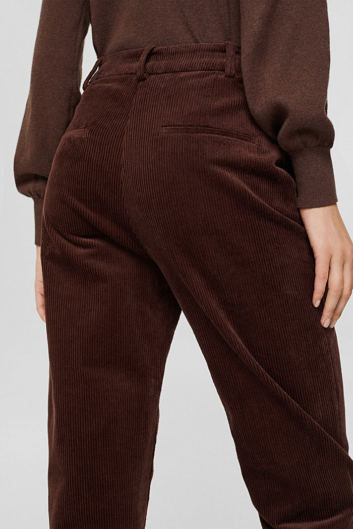 Pantalon en velours côtelé à braguette boutonnée, 100 % coton, RUST BROWN, detail image number 5