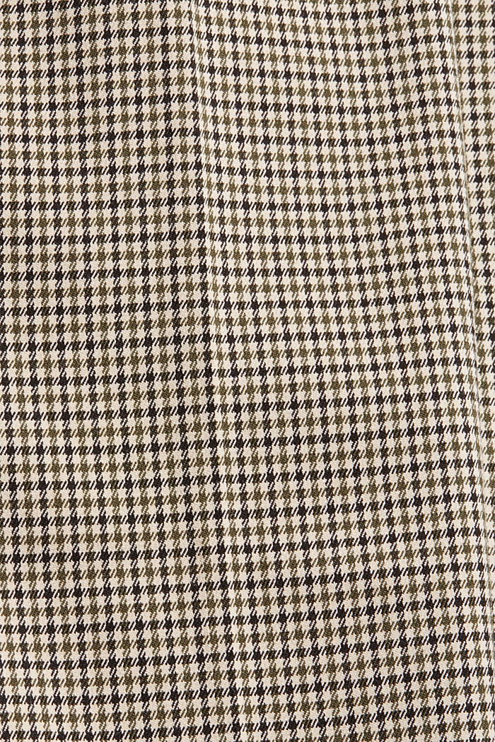 Cropped pull-on trousers with a houndstooth check pattern, DARK KHAKI, detail image number 4