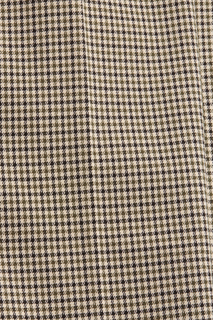 Cropped kick flare houndstooth trousers, DARK KHAKI, detail image number 4