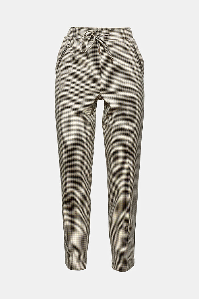 Tracksuit bottoms with a houndstooth check, DARK KHAKI, detail image number 7