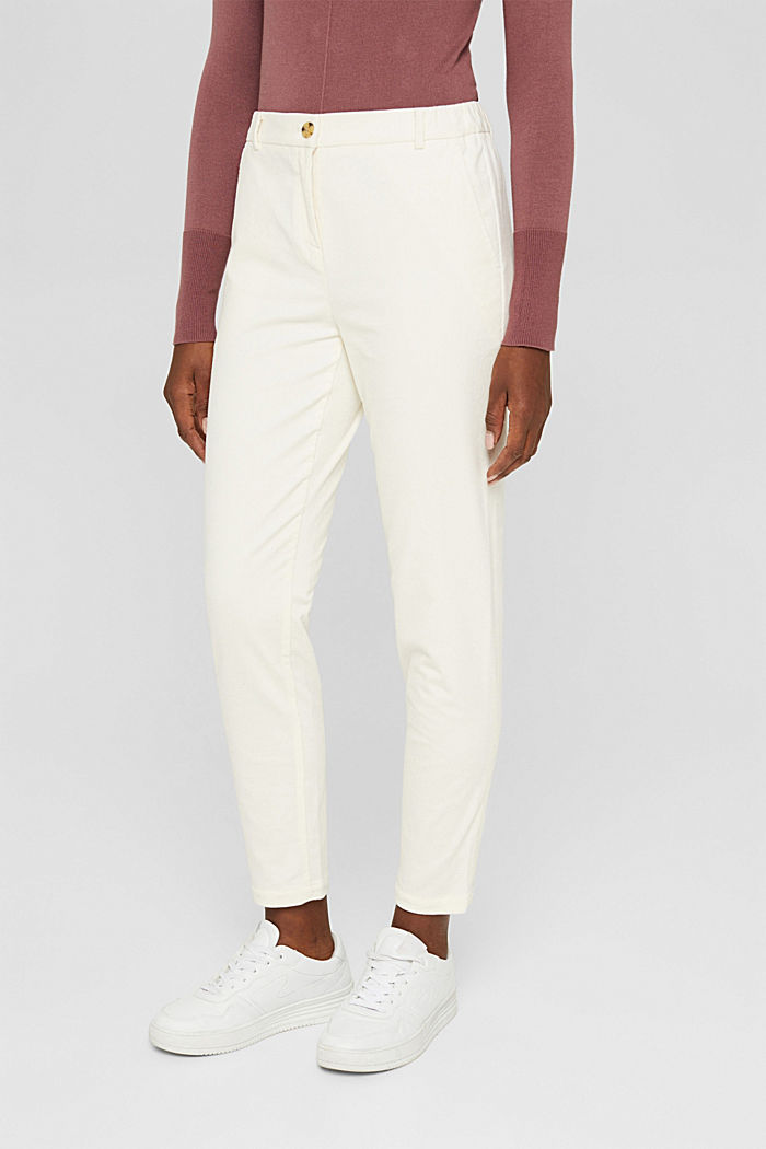Pull-on needlecord chinos, OFF WHITE, overview