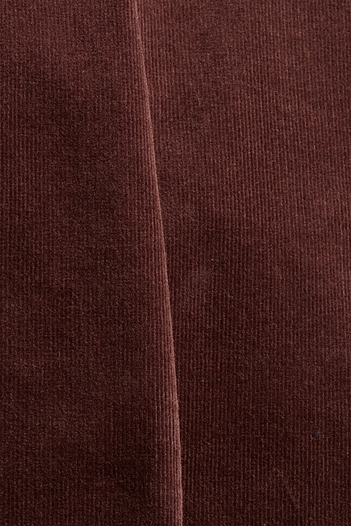 Wsuwane spodnie w stylu chinosów z cienkiego sztruksu, RUST BROWN, detail image number 4