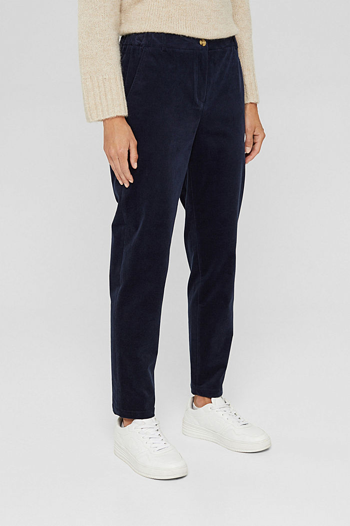 Pull-on needlecord chinos, NAVY, detail image number 0