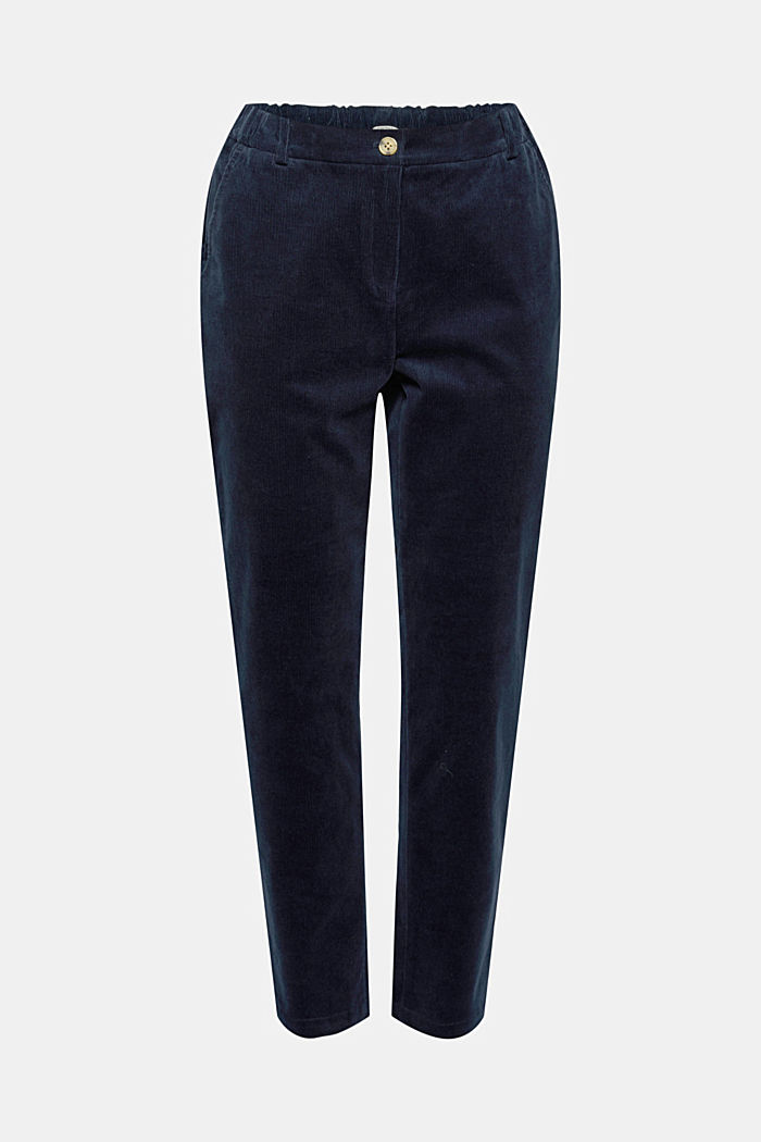 Pull-on needlecord chinos, NAVY, overview