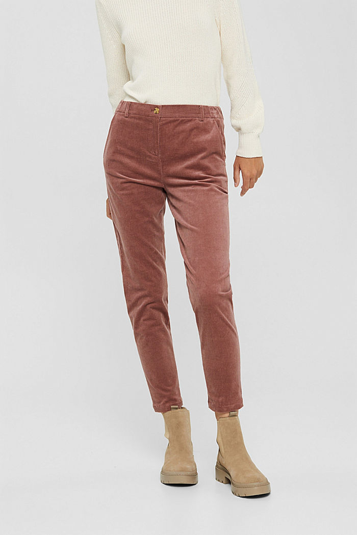 Pull-on needlecord chinos, DARK OLD PINK, detail image number 0