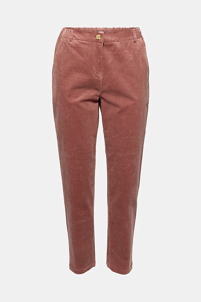 Pull-on needlecord chinos, DARK OLD PINK, overview