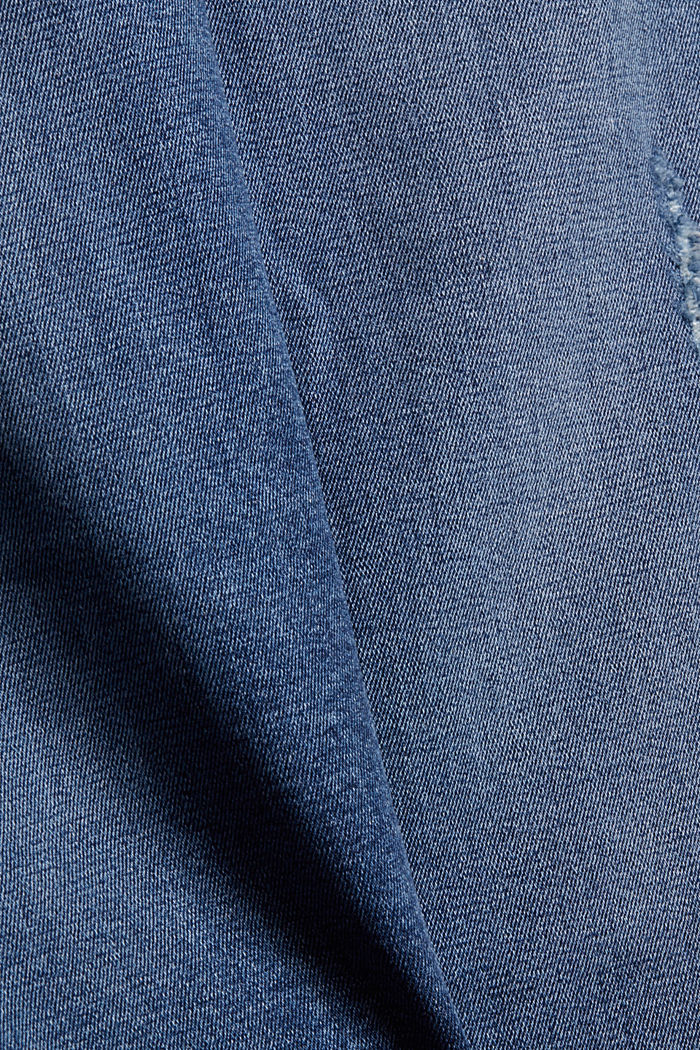 Jean CURVY à braguette boutonnée, en coton biologique, BLUE DARK WASHED, detail image number 4