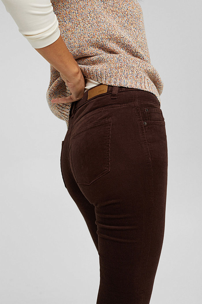 Needlecord trousers in blended cotton, RUST BROWN, detail image number 5