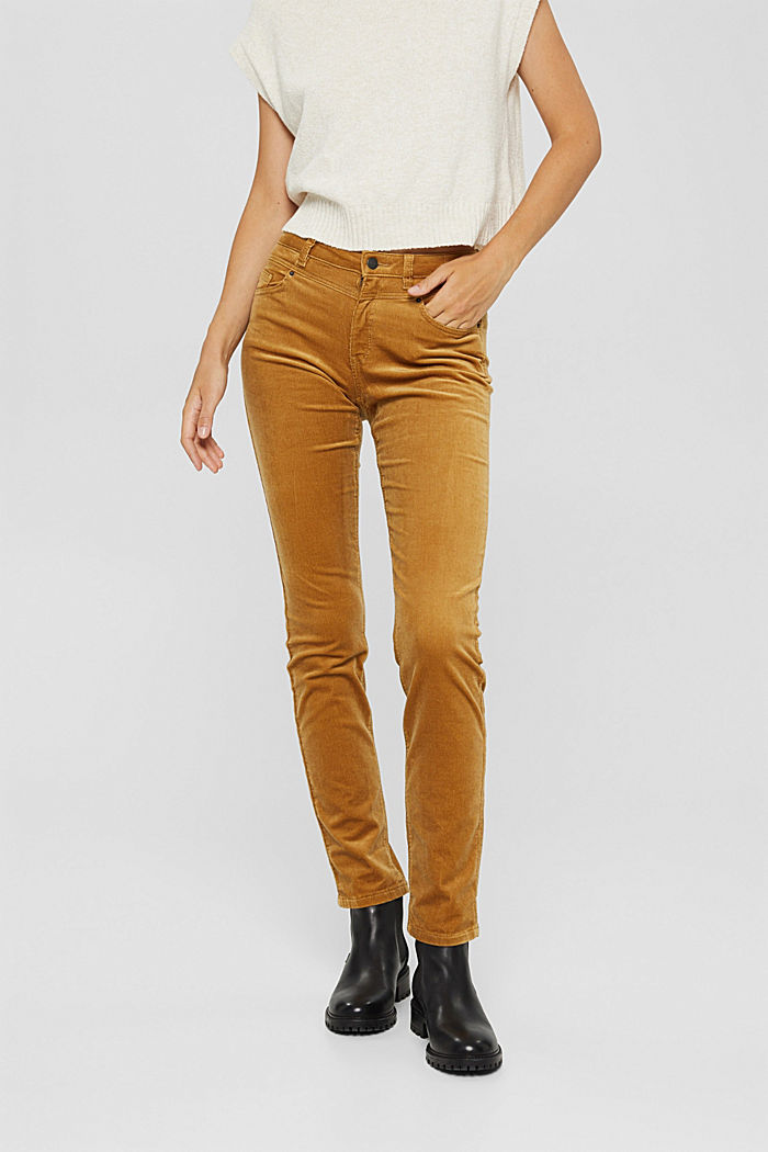 Needlecord trousers in blended cotton, CAMEL, detail image number 0