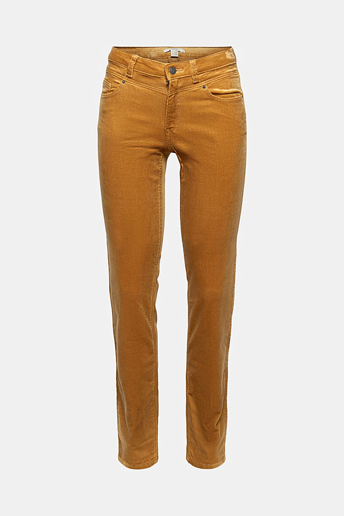 Needlecord trousers in blended cotton, CAMEL, overview