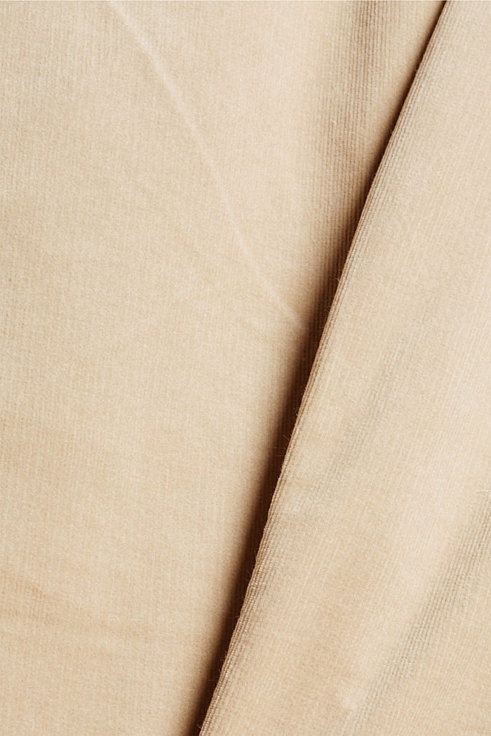 Spodnie ze sztruksu w cienkie prążki z mieszanki bawełnianej, SAND, detail image number 4
