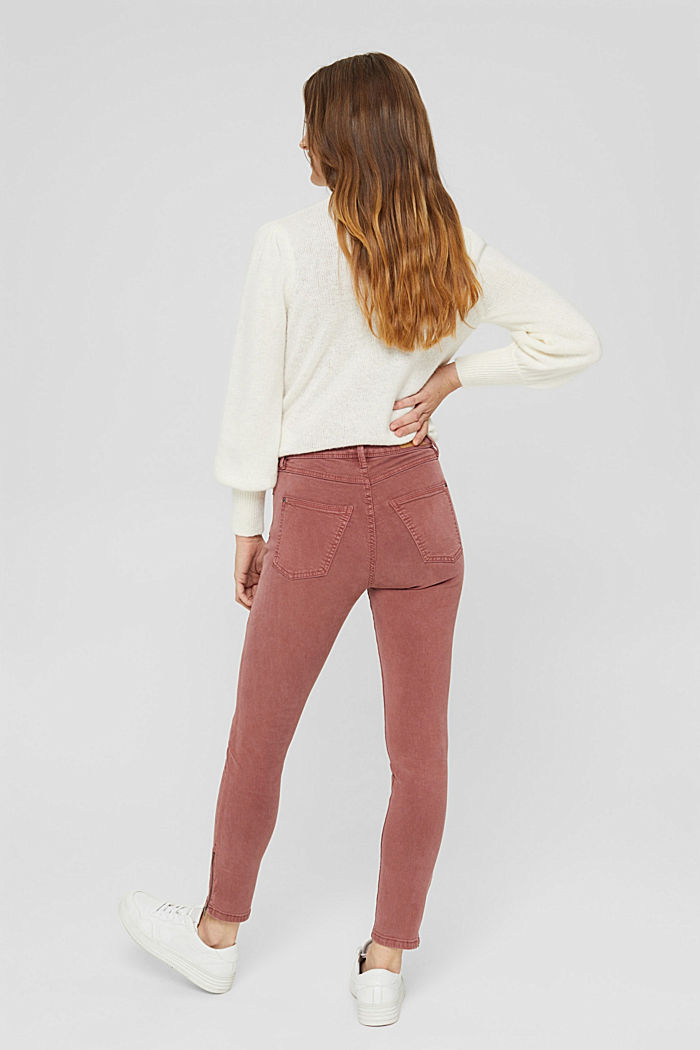 Ankle-length trousers with hem zips, DARK OLD PINK, detail image number 3