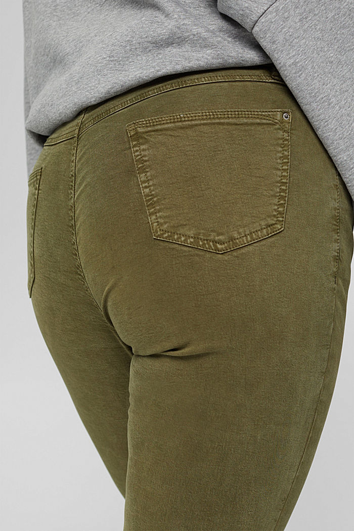 CURVY stretch jeans with zip detail, DARK KHAKI, detail image number 5