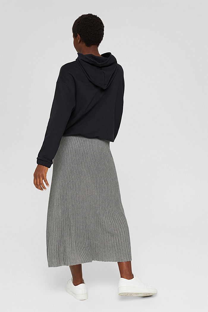 Recycled: maxi skirt with ribbed texture, GUNMETAL, detail image number 3