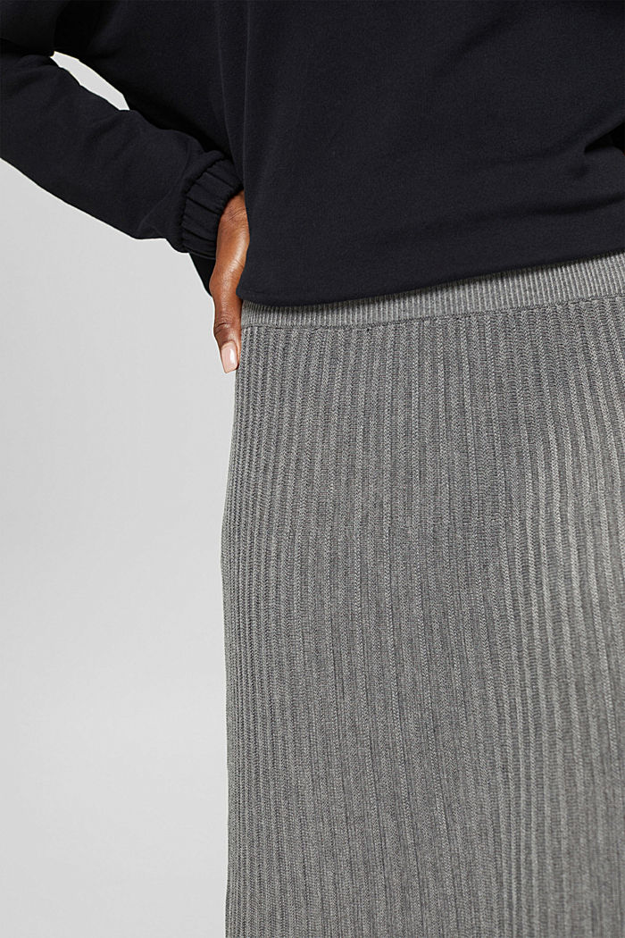 Recycled: maxi skirt with ribbed texture, GUNMETAL, detail image number 2