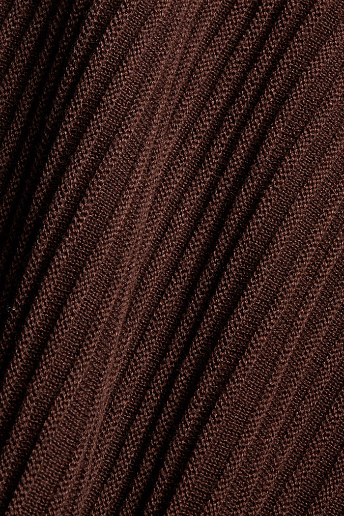 Recycled: maxi skirt with ribbed texture, RUST BROWN, detail image number 4