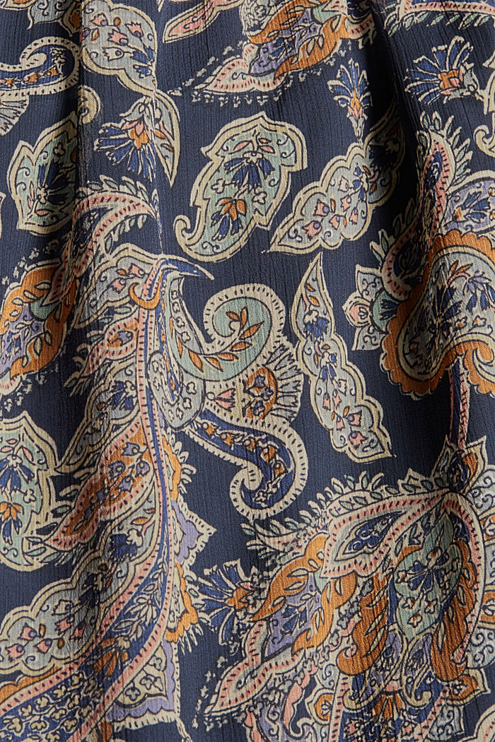 Gerecycled: chiffon jurk met paisleyprint, NAVY, detail image number 4