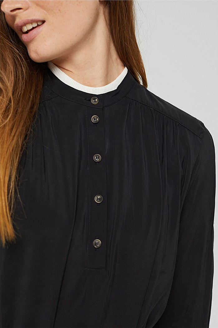 Shirt dress with LENZING™ ECOVERO™, BLACK, detail image number 3