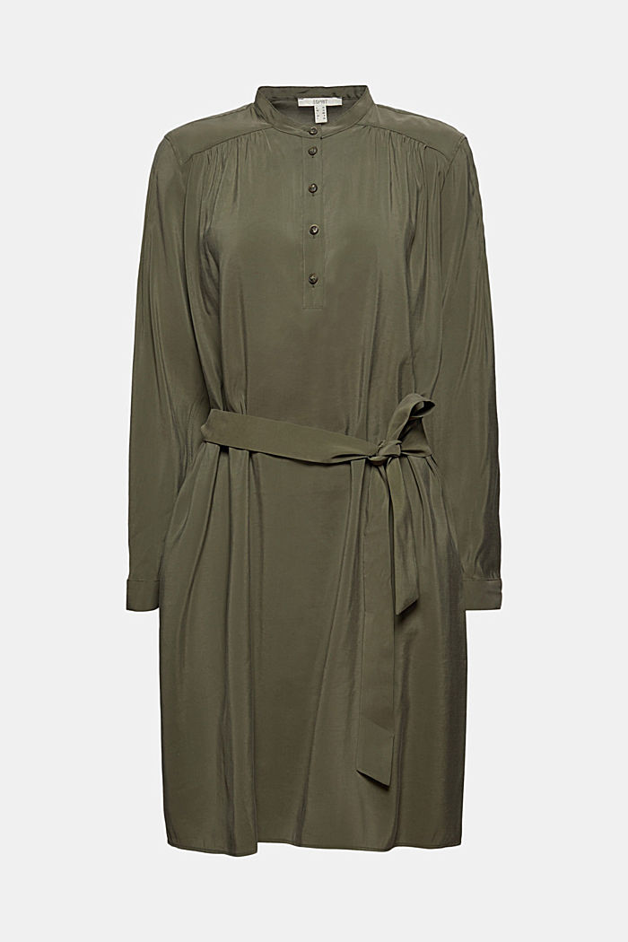 Shirt dress with LENZING™ ECOVERO™, DARK KHAKI, detail image number 7