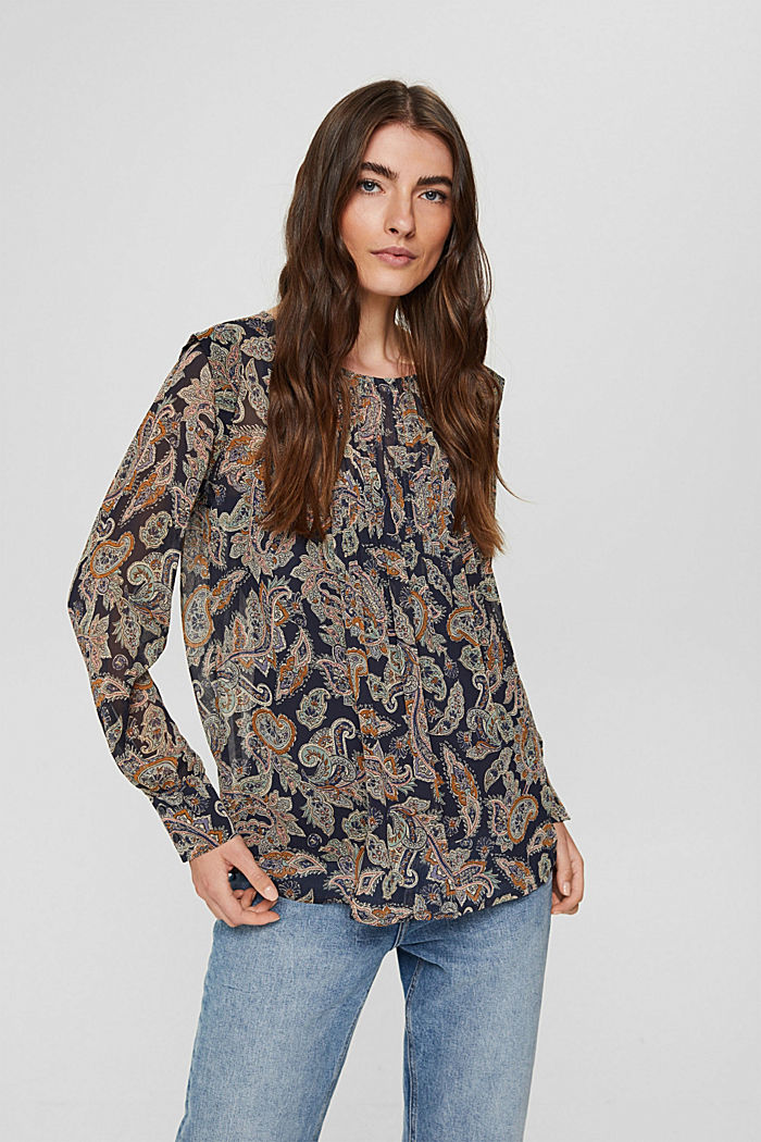 Recycled: chiffon blouse with a paisley print